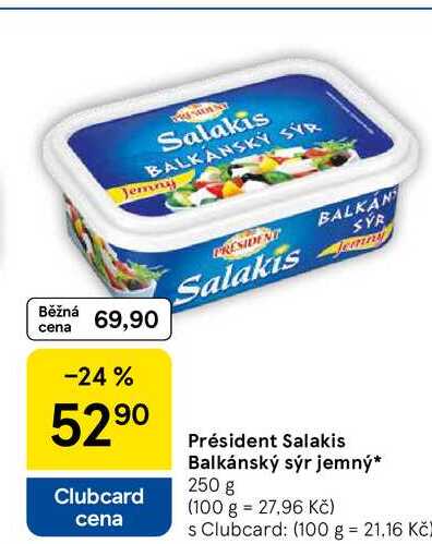 Président Salakis Balkánský sýr jemný, 250 g