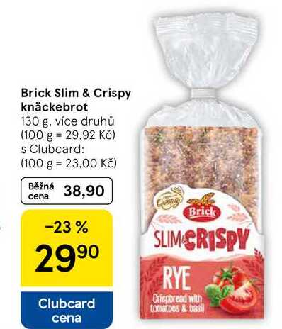 Brick Slim & Crispy knäckebrot, 130 g, více druhů 
