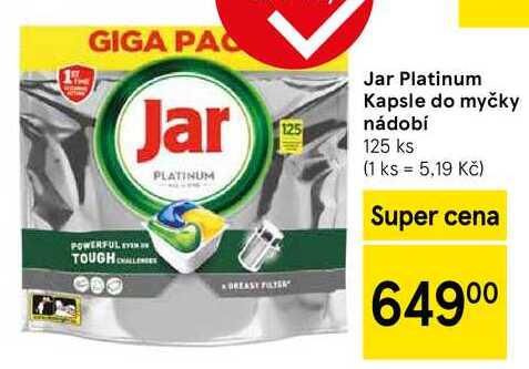 Jar Platinum Kapsle do myčky nádobí, 125 ks  
