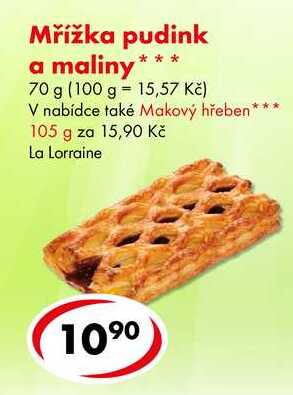 Mřížka pudink a maliny, 70 g 