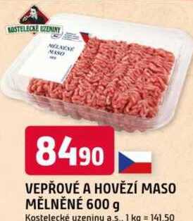 VEPŘOVÉ A HOVĚZÍ MASO MĚLNĚNÉ 600 g 