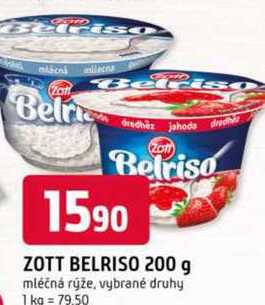 Zott Belriso mléčná rýže různé příchutě 200g