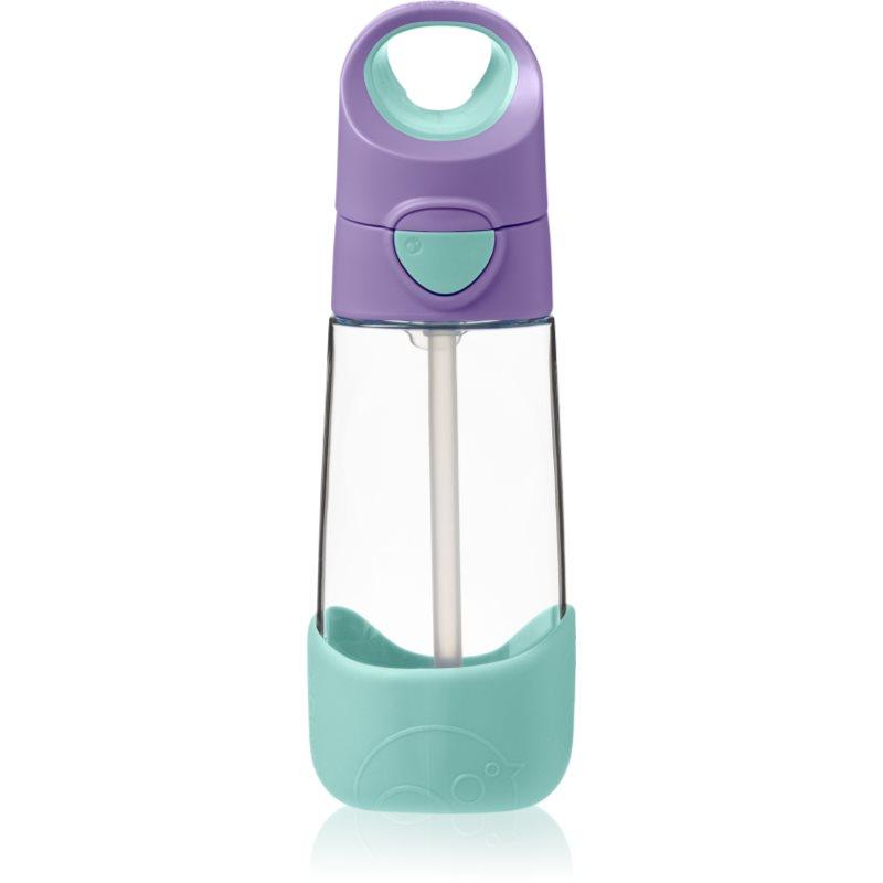 B.Box Bottle with Straw láhev s brčkem Lilac Pop 450 ml