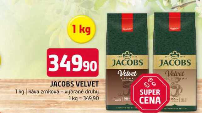 Jacobs Velvet káva zrnková 1000g