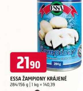 Essa žampiony krájené 284/156 g