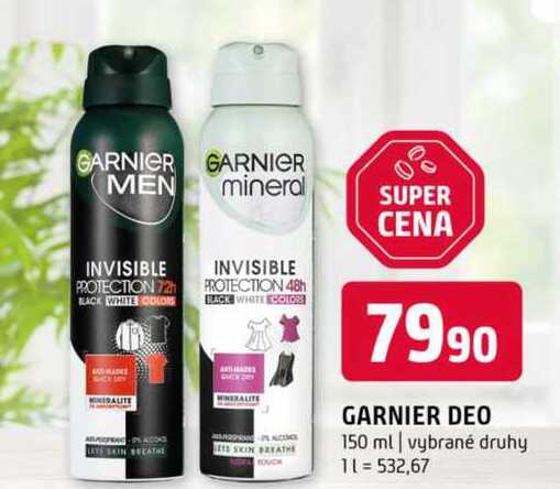 Garnier deodorant 150ml, vybrané druhy