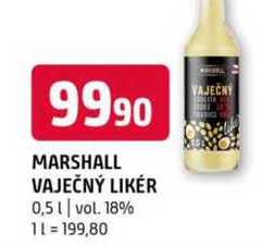 Marshall vaječný likér 0,5l vol. 18% 