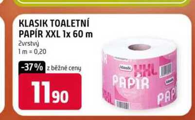 Klasik toaletní papír XXL 1x 60 m 2vrstvý 