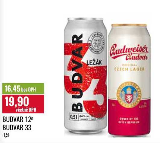 BUDVAR 12º 0,5l 