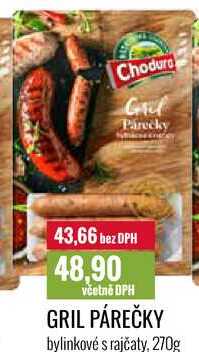 GRIL PÁREČKY bylinkové s rajčaty, 270g 