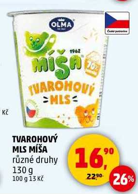 TVAROHOVÝ MLS MÍŠA různé druhy, 130 g 