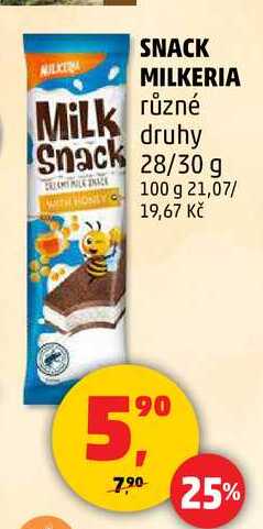 SNACK MILKERIA různé druhy, 100 g  