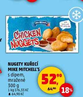 NUGETY KUŘECÍ MIKE MITCHELL'S s dipem, mražené, 300 g 