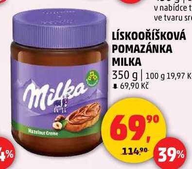 LÍSKOOŘÍŠKOVÁ POMAZÁNKA MILKA, 350 g 