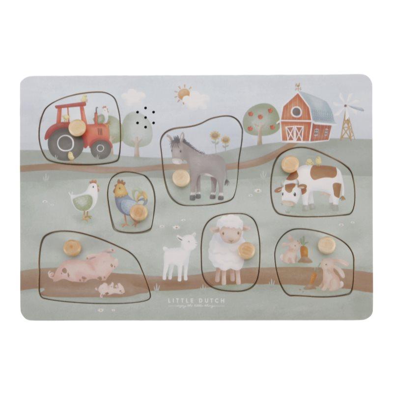 Little Dutch Little Farm Sound Puzzle puzzle ze dřeva 1 ks