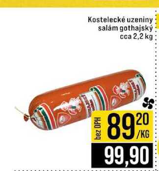 Kostelecké uzeniny salám gothajský cca 2,2 kg 1kg