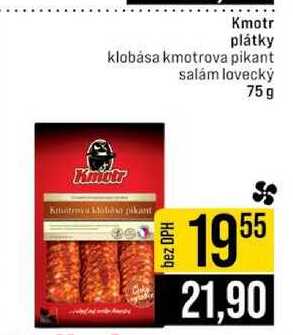 Kmotr plátky klobása kmotrova pikant salám lovecký 75g