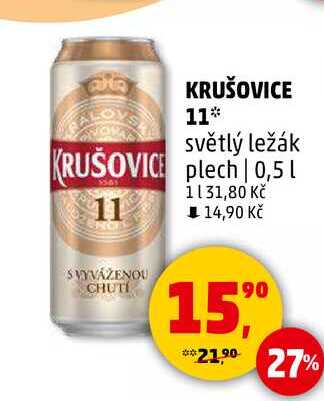 KRUŠOVICE 11 světlý ležák, 0,5 l 