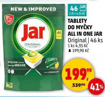 TABLETY DO MYČKY ALL IN ONE JAR Original, 46 ks 