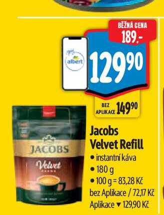   Jacobs Velvet Refill instantní káva  180 g 