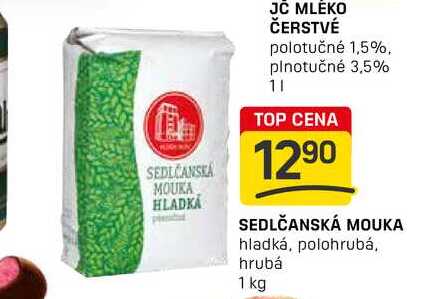 SEDLČANSKÁ MOUKA hladká, polohrubá, hrubá 1 kg 