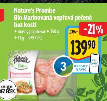   Nature's Promise Bio Marinovaná vepřová pečeně bez kosti  350 g