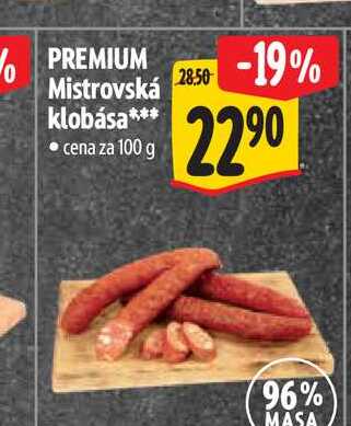 PREMIUM Mistrovská klobása 100 g