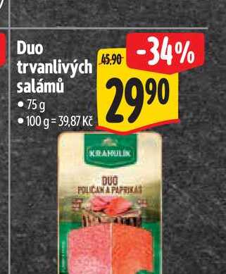 Duo trvanlivých salámů 75 g  