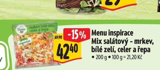 Menu inspirace Mix salátový - mrkev, bílé zelí, celer a řepa 200 g 