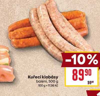 Kuřecí klobásy balení, 500 g