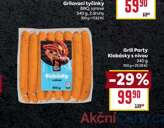Grill Party Klobásky s nivou 340 g