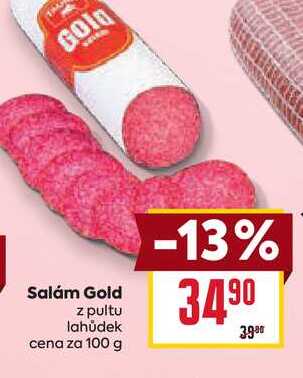 Salám Gold z pultu lahůdek cena za 100 g
