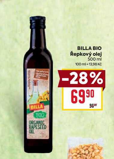 BILLA BIO Řepkový olej 500 ml 