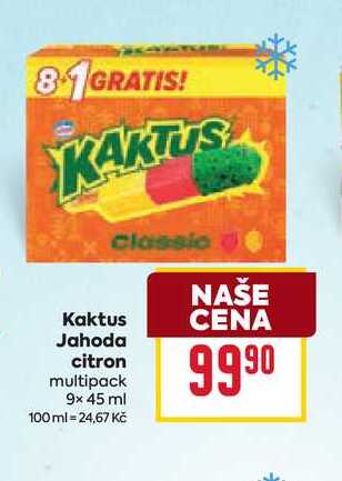 Kaktus Jahoda citron multipack 9x 45 ml 