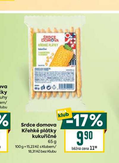Srdce domova Křehké plátky kukuřičné 65 g