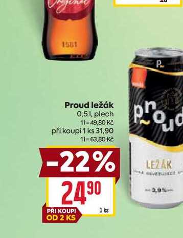 Proud ležák 0,51, plech