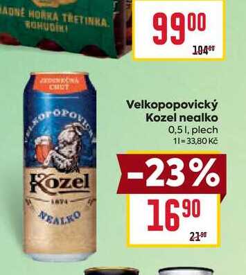 Velkopopovický Kozel nealko 0,51, plech