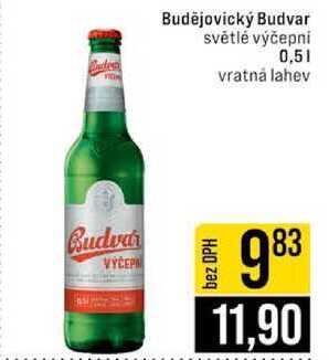 Budějovický Budvar světlé výčepni 0,5l