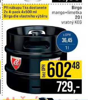 Birgo mango+limetka 20l