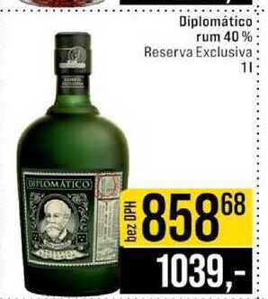 Diplomático rum 40% Reserva Exclusiva 1l
