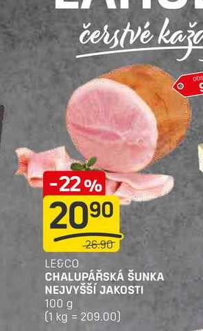 CHALUPÁŘSKÁ ŠUNKA NEJVYŠŠÍ JAKOSTI 100 g 