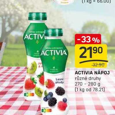 ACTIVIA NÁPOJ různé druhy 270 - 280 g