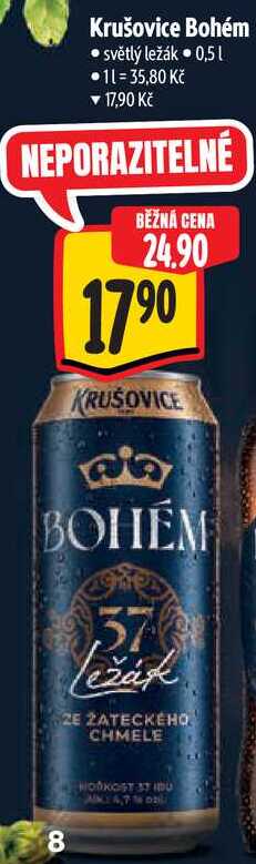 Krušovice Bohém, 0,5 l