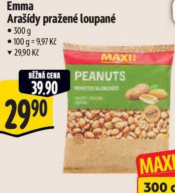Emma Arašídy pražené loupané, 300 g 
