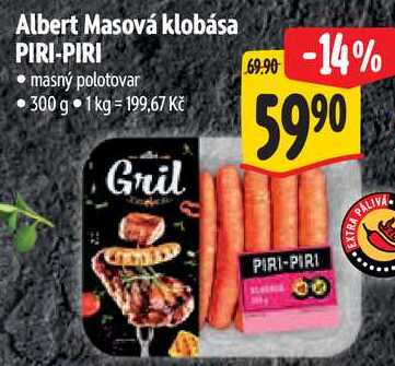 Albert Masová klobása PIRI-PIRI, 300 g