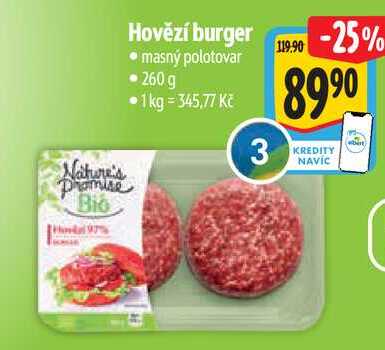 Hovězí burger, 260 g