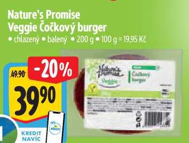 Nature's Promise Veggie Čočkový burger, 200 g