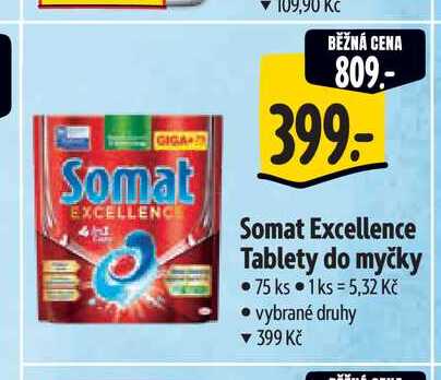  Somat Excellence Tablety do myčky  75 ks  
