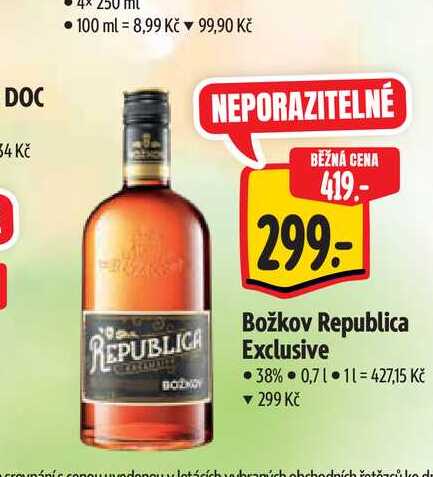   Božkov Republica Exclusive 38% 0,7 l