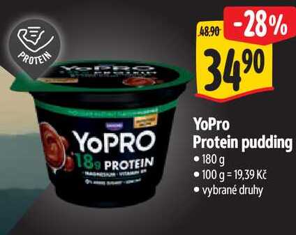 YoPro Protein pudding, 180 g 